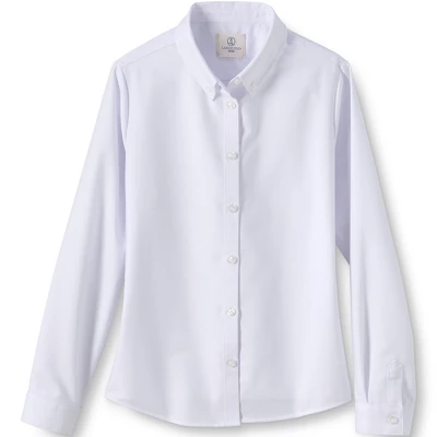 Lands' End School Uniform Girls Long Sleeve Oxford Dress Shirt 3 Lands' End School Uniform Girls Long Sleeve Oxford Dress Shirt - Image 3