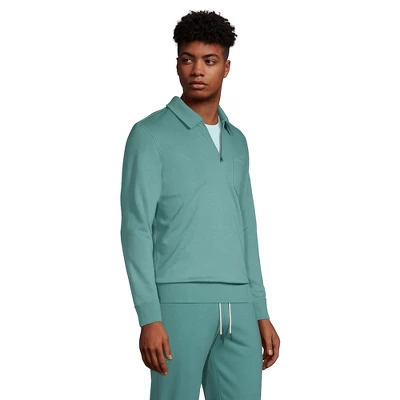 Lands' End Men's Serious Sweats Quarter Zip Polo 2 Lands' End Men's Serious Sweats Quarter Zip Polo - Image 2