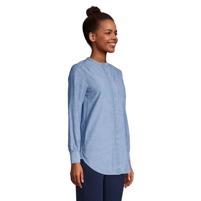 Lands' End Women's Cotton A-Line Long Sleeve Tunic Top 2 Lands' End Women's Cotton A-Line Long Sleeve Tunic Top - Image 2