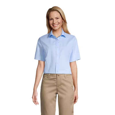 Lands' End School Uniform Women's No Gape Short Sleeve Stretch Shirt 1 Lands' End School Uniform Women's No Gape Short Sleeve Stretch Shirt