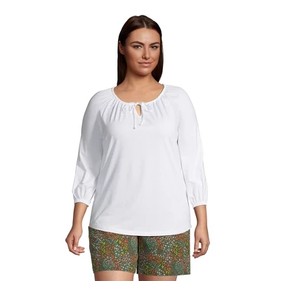 Lands' End Women's 3/4 Sleeve Peasant Tunic 10 Lands' End Women's 3/4 Sleeve Peasant Tunic - Image 10