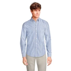 Lands' End Men's Tailored Fit Essential Lightweight Long Sleeve Poplin Shirt -Lands' End Store GUEST 580bdce6 9d3b 4065 9939 b7ad0081fc77