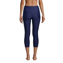 Lands' End Women's Chlorine Resistant High Waisted Modest Swim Leggings With UPF 50 Sun Protection