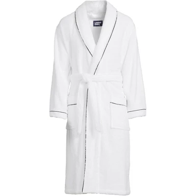 Lands' End Men's Calf Length Piped Turkish Terry Robe 2 Lands' End Men's Calf Length Piped Turkish Terry Robe - Image 2