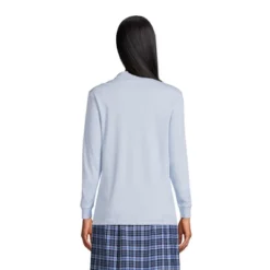 Lands' End School Uniform Women's Tall Long Sleeve Interlock Polo Shirt