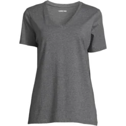 Lands' End Women's Relaxed Supima Cotton Short Sleeve V-Neck T-Shirt -Lands' End Store GUEST 59d562f0 7e34 4839 ac29 36e3cc855620