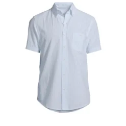 Lands' End Men's Traditional Fit Short Sleeve Seersucker Shirt