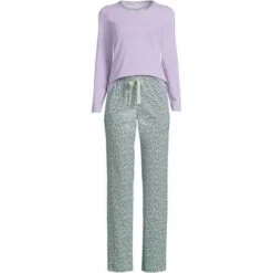Lands' End Women's Knit Pajama Set Long Sleeve T-Shirt And Pants -Lands' End Store GUEST 5abdfb80 6537 4361 b1c1 1fe19f3fc98c