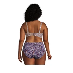 Lands' End Women's Twist Front Underwire Bikini Top Swimsuit Adjustable Straps