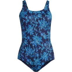 Lands' End Women's Long Chlorine Resistant Scoop Neck Soft Cup Tugless Sporty One Piece Swimsuit -Lands' End Store GUEST 5b8f518a a6cb 4177 aea2 347fe407c737