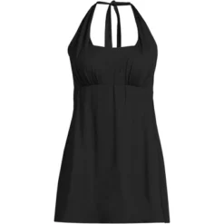 Lands' End Women's Chlorine Resistant Square Neck Halter Swim Dress One Piece Swimsuit -Lands' End Store GUEST 5c639acf 73be 4872 9071 6e034af75169