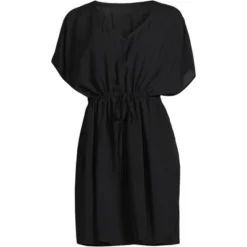 Lands' End Women's Sheer Modal Oversized Short Sleeve Gathered Waist Swim Cover-up Dress -Lands' End Store GUEST 5d60e7e8 b382 4359 abe0 4796608ae0ee