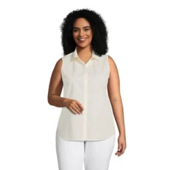 Lands' End Lands' End Women's Sleeveless No Iron Shirt -Lands' End Store GUEST 5f084692 d330 49c8 9d29 c3416926735c