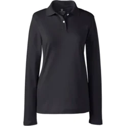 Lands' End School Uniform Women's Long Sleeve Feminine Fit Interlock Polo Shirt -Lands' End Store GUEST 5f33769d e1bd 41e6 97f2 48e1f4f78bce