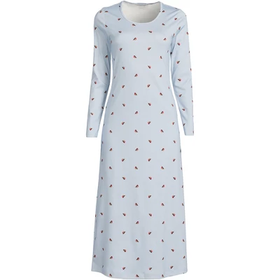 Lands' End Women's Cotton Long Sleeve Midcalf Nightgown 5 Lands' End Women's Cotton Long Sleeve Midcalf Nightgown - Image 5