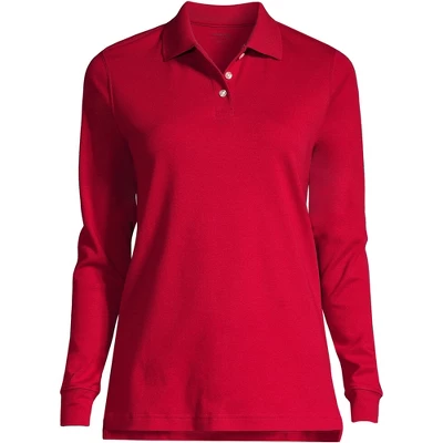 Lands' End School Uniform Women's Tall Long Sleeve Interlock Polo Shirt 6 Lands' End School Uniform Women's Tall Long Sleeve Interlock Polo Shirt - Image 6