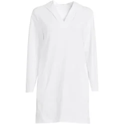Lands' End Women's Cotton Jersey Long Sleeve Hooded Swim Cover-up Dress -Lands' End Store GUEST 5ffccfef 0387 4a6e b94d b849d7d8f8fd