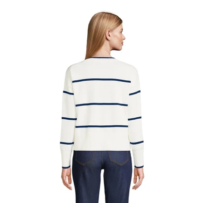 Lands' End Women's Drifter Cotton Easy Fit Crew Neck Sweater 1 Lands' End Women's Drifter Cotton Easy Fit Crew Neck Sweater