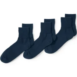Lands' End Men's Rib Quarter Sock