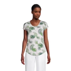 Lands' End Women's U-neck Jersey T-shirt -Lands' End Store GUEST 62db7cde 8ac9 4811 b64c 770690069b00