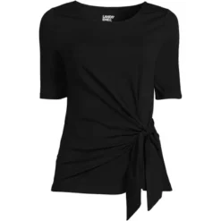 Lands' End Women's Elbow Sleeve Lightweight Jersey Tie Front Top 8 Lands' End Women's Elbow Sleeve Lightweight Jersey Tie Front Top -Lands' End Store GUEST 62ebe6e8 e4fe 4252 a956 b85fd7541e0f