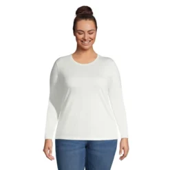Lands' End Women's Relaxed Supima Cotton Long Sleeve Crewneck T-Shirt -Lands' End Store GUEST 63722278 7ed7 4402 a363 e73f0dacfdc2