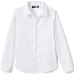 Lands' End School Uniform Girls No Gape Long Sleeve Stretch Shirt -Lands' End Store GUEST 63871994 1f5f 4bbd b0de 34c5cc2e6678