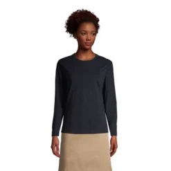 Lands' End School Uniform Women's Long Sleeve Essential T-shirt