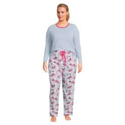 Lands' End Women's Knit Pajama Set Long Sleeve T-Shirt And Pants -Lands' End Store GUEST 6450f20b 6c73 4b69 b739 adf75e9728f6