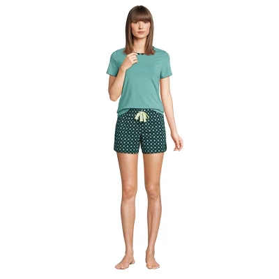Lands' End Women's Knit Pajama Short Set Short Sleeve T-Shirt And Shorts 5 Lands' End Women's Knit Pajama Short Set Short Sleeve T-Shirt And Shorts - Image 5