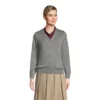Lands' End School Uniform Women's Cotton Modal Button Front Cardigan Sweater