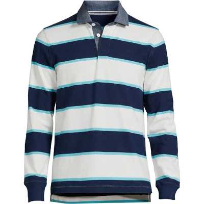 Lands' End Men's Long Sleeve Solid Rugby 9 Lands' End Men's Long Sleeve Solid Rugby - Image 9