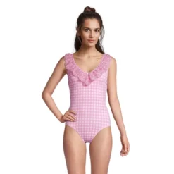 Lands' End Draper James X Lands' End Women's Chlorine Resistant Ruffle V-neck One Piece Swimsuit 7 Lands' End Draper James X Lands' End Women's Chlorine Resistant Ruffle V-neck One Piece Swimsuit -Lands' End Store GUEST 684024f3 a3c3 4289 ba4d 845f482cc380