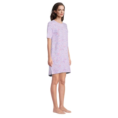 Lands' End Women's Short Sleeve Above The Knee Knit T-Shirt Nightgown 2 Lands' End Women's Short Sleeve Above The Knee Knit T-Shirt Nightgown - Image 2