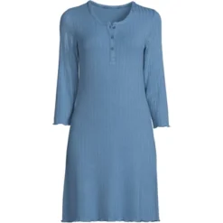 Lands' End Women's Pointelle Rib 3/4 Sleeve Knee Length Nightgown -Lands' End Store GUEST 6aef8975 228a 468a 956e 8a42fbb874d5