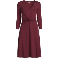 Lands' End Women's Lightweight Cotton Modal 3/4 Sleeve Fit And Flare V-Neck Dress -Lands' End Store GUEST 6b39e962 50e9 4670 94a8 2e72baf5cd00