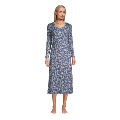 Lands' End Women's Supima Cotton Long Sleeve Midcalf Nightgown 5 Lands' End Women's Supima Cotton Long Sleeve Midcalf Nightgown - Image 5