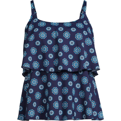 Lands' End Women's Chlorine Resistant Scoop Neck Tiered Tankini Swimsuit Top 3 Lands' End Women's Chlorine Resistant Scoop Neck Tiered Tankini Swimsuit Top - Image 3