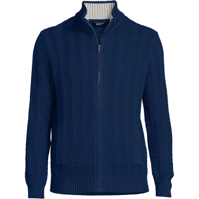 Lands' End Men's Cotton Drifter Zip Cardigan 3 Lands' End Men's Cotton Drifter Zip Cardigan - Image 3