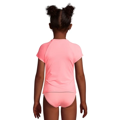 Lands' End Lands' End Girls Graphic Mock Neck UPF 50 Sun Protection Rash Guard 2 Lands' End Lands' End Girls Graphic Mock Neck UPF 50 Sun Protection Rash Guard - Image 2