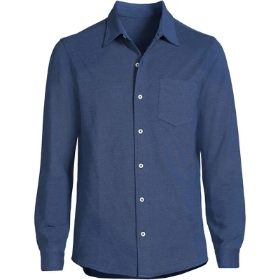 Lands' End Men's Long Sleeve Texture Knit Button Down 4 Lands' End Men's Long Sleeve Texture Knit Button Down - Image 4