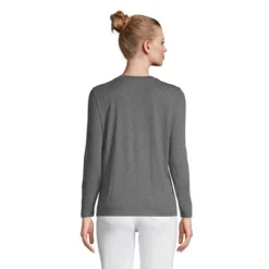 Lands' End Women's Tall Relaxed Supima Cotton Long Sleeve V-Neck T-Shirt