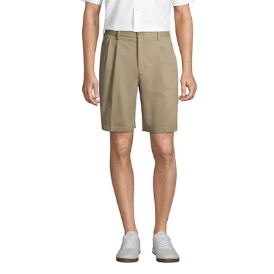 Lands' End Lands' End Men's Traditional Fit Pleated 9" No Iron Chino Shorts 4 Lands' End Lands' End Men's Traditional Fit Pleated 9" No Iron Chino Shorts - Image 4