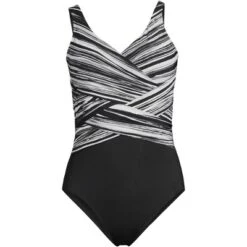 Lands' End Women's SlenderSuit Tummy Control Chlorine Resistant V-neck Wrap One Piece Swimsuit 16 Lands' End Women's SlenderSuit Tummy Control Chlorine Resistant V-neck Wrap One Piece Swimsuit -Lands' End Store GUEST 72b3d161 e32d 4e63 b322 2c1252f2b368