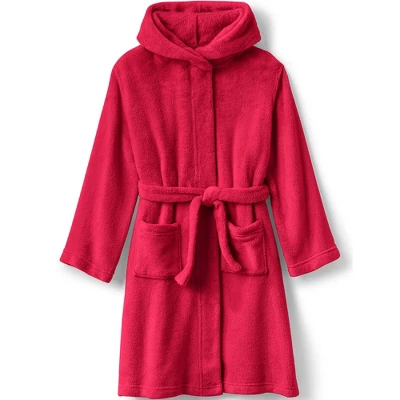 Lands' End Kids Hooded Fleece Solid Robe 8 Lands' End Kids Hooded Fleece Solid Robe - Image 8