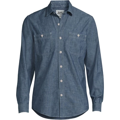 Lands' End Blake Shelton X Lands' End Men's Traditional Fit Chambray Work Shirt 5 Lands' End Blake Shelton X Lands' End Men's Traditional Fit Chambray Work Shirt - Image 5