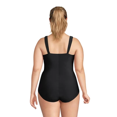 Lands' End Women's SlenderSuit Grecian Tummy Control Chlorine Resistant One Piece Swimsuit 1 Lands' End Women's SlenderSuit Grecian Tummy Control Chlorine Resistant One Piece Swimsuit
