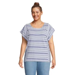 Lands' End Women's Short Sleeve Slub Wedge T-Shirt -Lands' End Store GUEST 75205146 34e8 4216 91c1 c636940db607