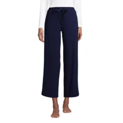 Lands' End Women's Lounge Mid Rise Wide Leg Crop Pajama Pants -Lands' End Store GUEST 7632d906 5c9e 4043 a27f efa73f1a8fc6