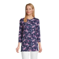 Lands' End Women's 3/4 Sleeve Supima Cotton Crewneck Tunic -Lands' End Store GUEST 766dd1f1 8d3d 4d2d b6f7 9c4ab90fc4b5